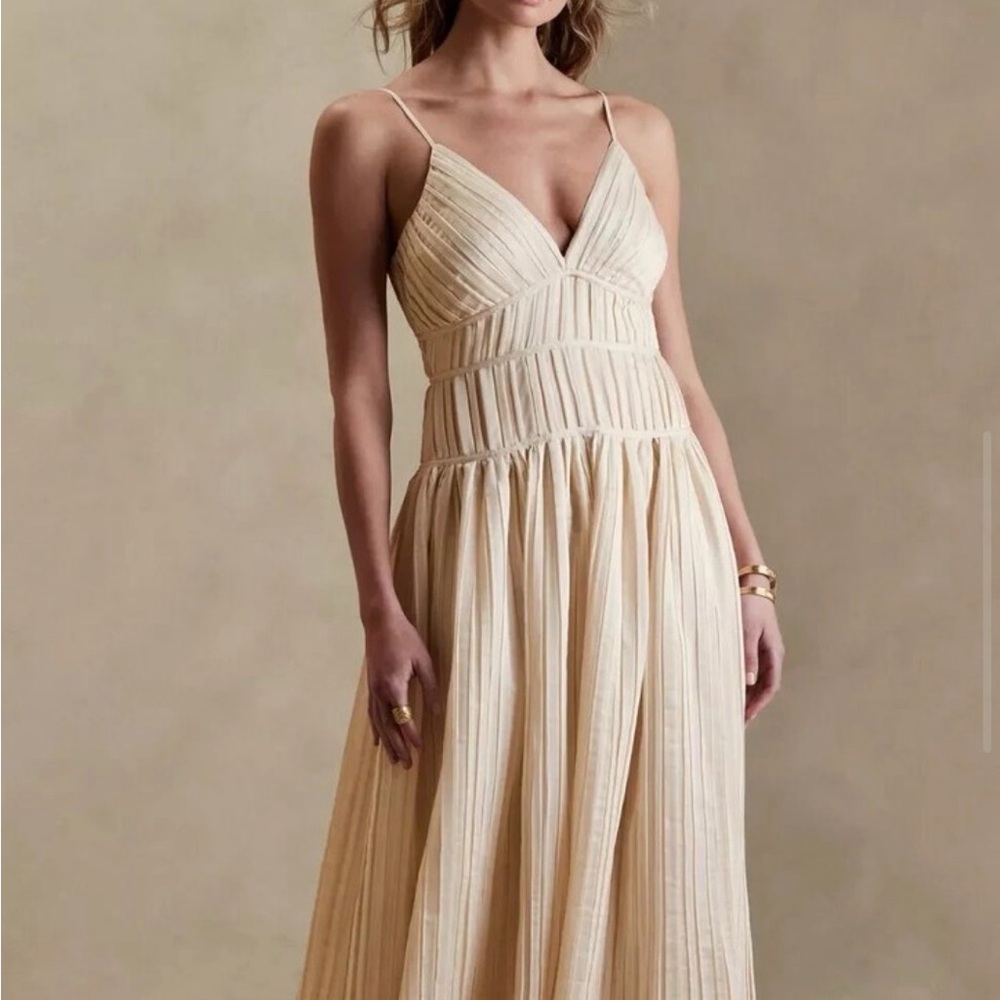 Danielle Frankel inspired Banana Republic Jacqui Pleated Maxi Dress